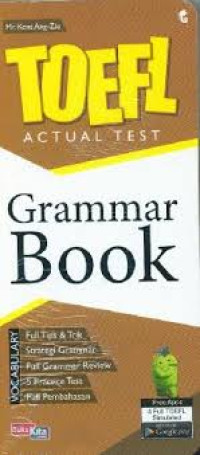 Image of TOEFL Actual Test, Grammar Book